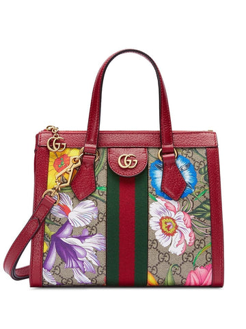 Gucci Ophidia GG Flora Tote Bag Red