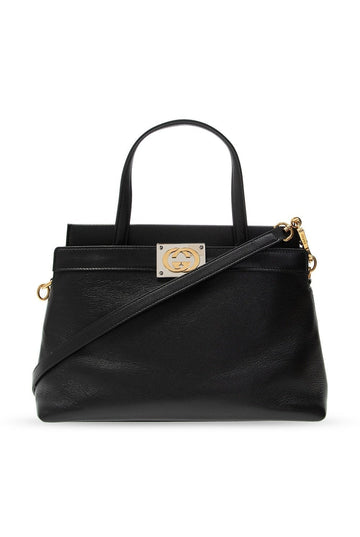 Gucci Matisse Leather Top Handle Bag Black