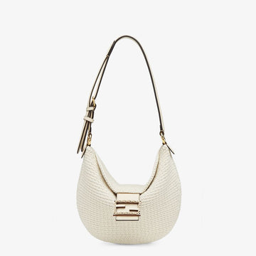 Fendi Small Croissant Cotton Bag White