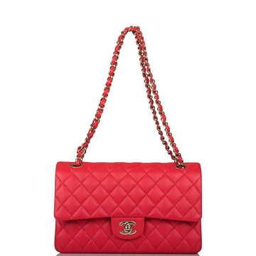 Chanel Medium Classic Double Flap Bag Red Caviar Gold Hardware