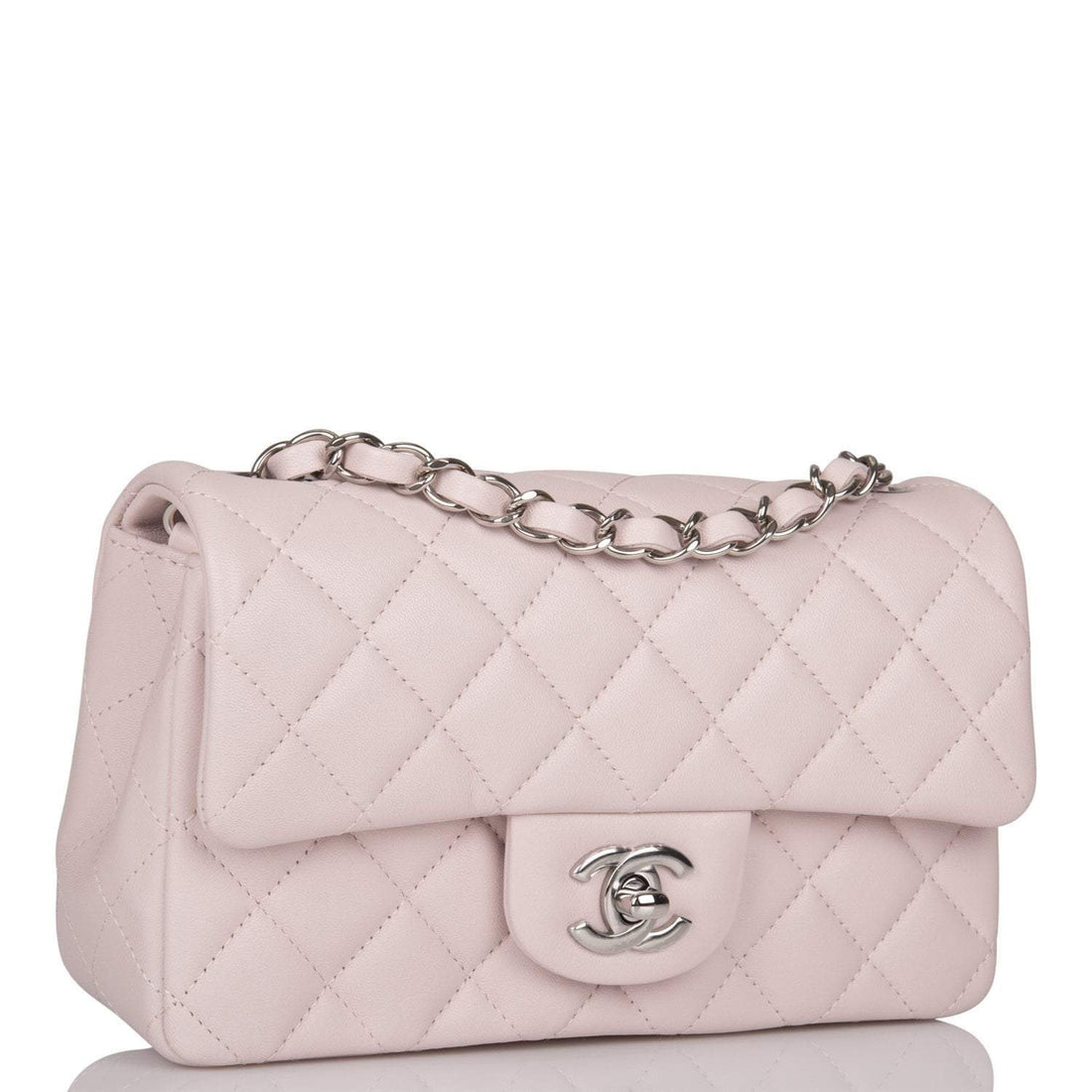 Chanel Rectangular Mini Flap Bag Light Purple Lambskin