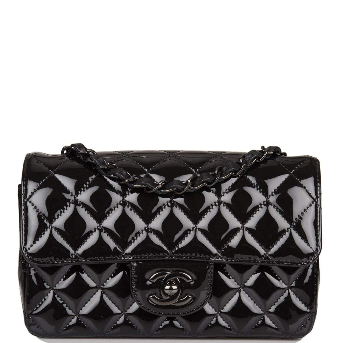 Chanel Rectangular Mini Flap Bag SO Black Patent