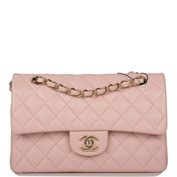 Chanel Small Classic Double Flap Bag Rose Clair Caviar