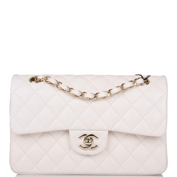 Chanel Small Classic Double Flap Bag White Caviar
