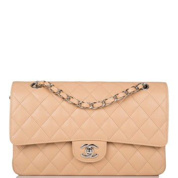 Chanel Medium Classic Double Flap Bag Beige Caviar