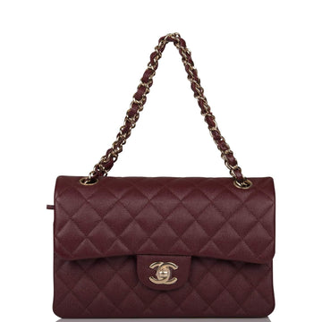 Chanel Small Classic Double Flap Bag Burgundy Caviar