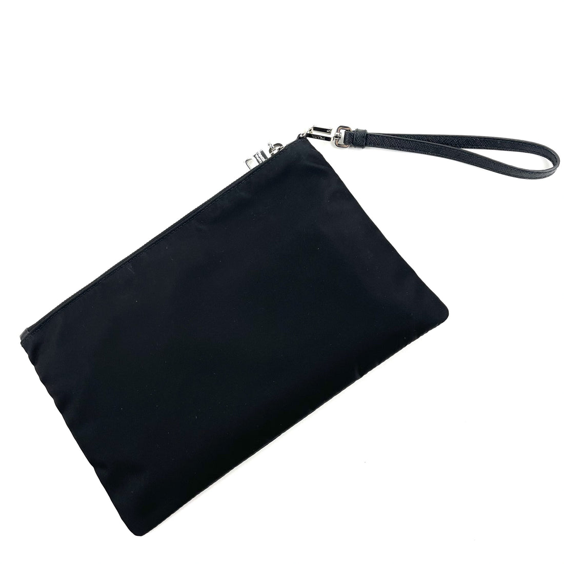 Prada Saffiano-Trimmed Tessuto Wristlet