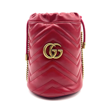 Gucci GG Marmont 2.0 Matelassé Mini Bucket Bag Red