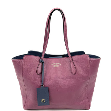 Gucci Swing Leather Tote Purple