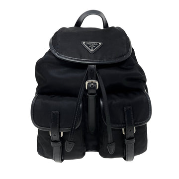 Prada Vela Nylon Backpack Black