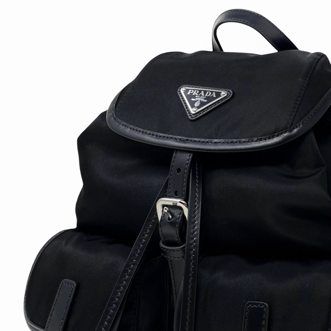 Prada Vela Nylon Backpack Black