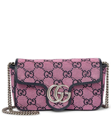 Gucci GG Marmont Multicolor Super Mini Shoulder Bag Pink