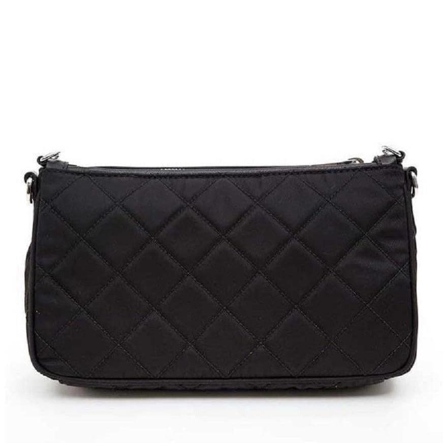 Prada Quilted Tessuto Nylon Shoulder Bag Black
