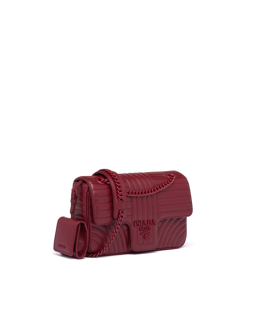 Prada Diagramme Shoulder Bag Cerise