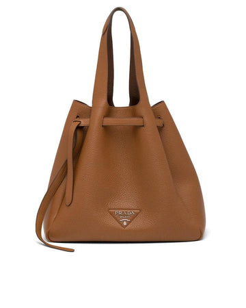 Prada Leather Tote Cognac Crocodile