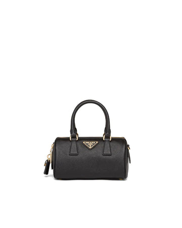 Saffiano Leather Top Handle Bag Black