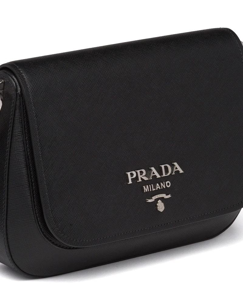 Prada Saffiano Leather Shoulder Bag Black