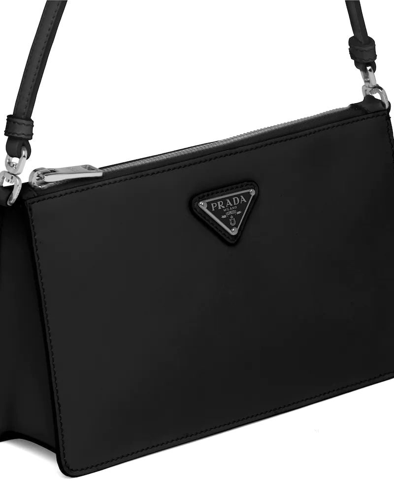 Prada Brushed Leather Mini Bag Black