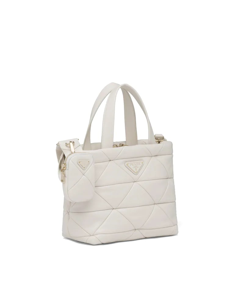 Prada System Nappa Leather Patchwork Tote White