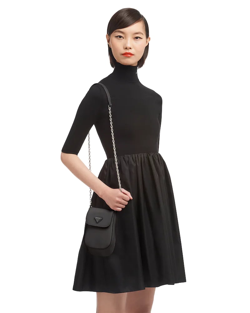 Prada Brushed Leather Mini Bag Black