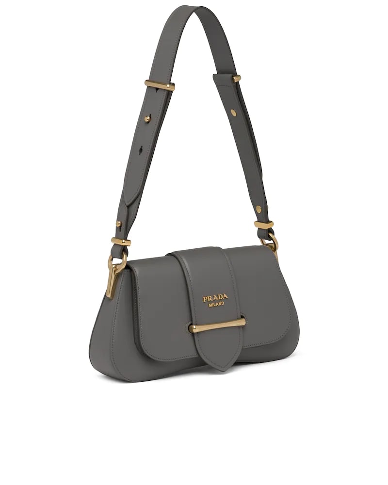 Prada Sidonie Leather Bag Marble Gray