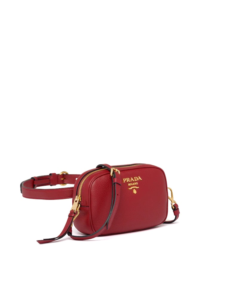 Prada Leather Belt Bag Ruby Red