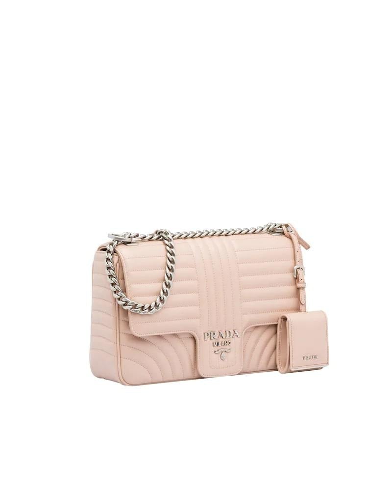 Prada Large Leather Diagramme Bag Powder