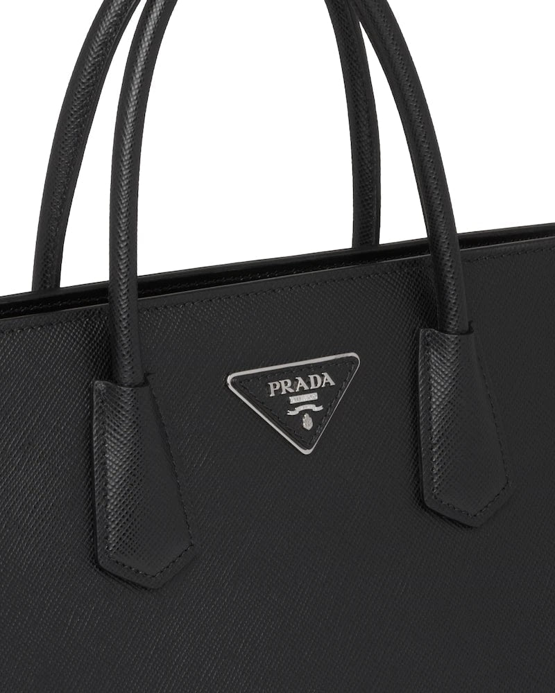 Medium Saffiano Leather Handbag Black