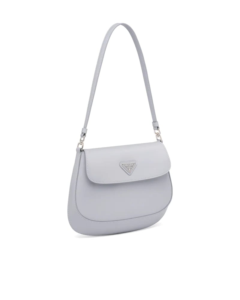 Prada Cleo Brushed Leather Flap Shoulder Bag Cornflower Blue