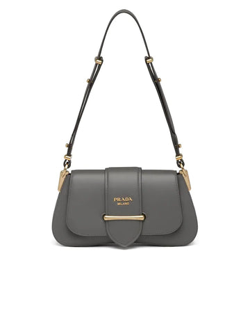 Prada Sidonie Leather Bag Marble Gray