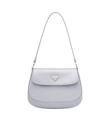 Prada Cleo Brushed Leather Flap Shoulder Bag Cornflower Blue