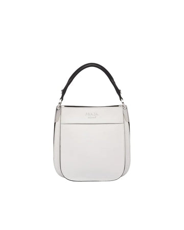 Prada Small Leather Margit Bag White and Black