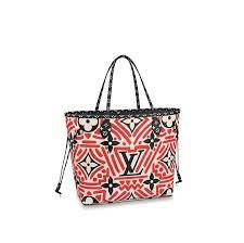 Louis Vuitton Crafty Neverfull MM Cream and Red