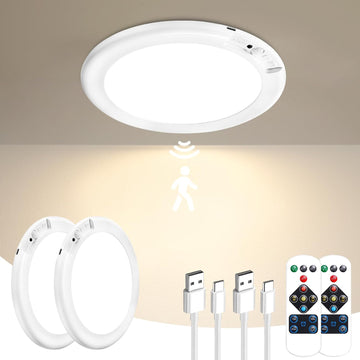 Rechargeable Motion Sensor Ceiling Light with Remote - Magnetic Wireless Ceiling Light Battery Powered for Closet Shower Stairs Shed Hallway ect | Shop Listing 3