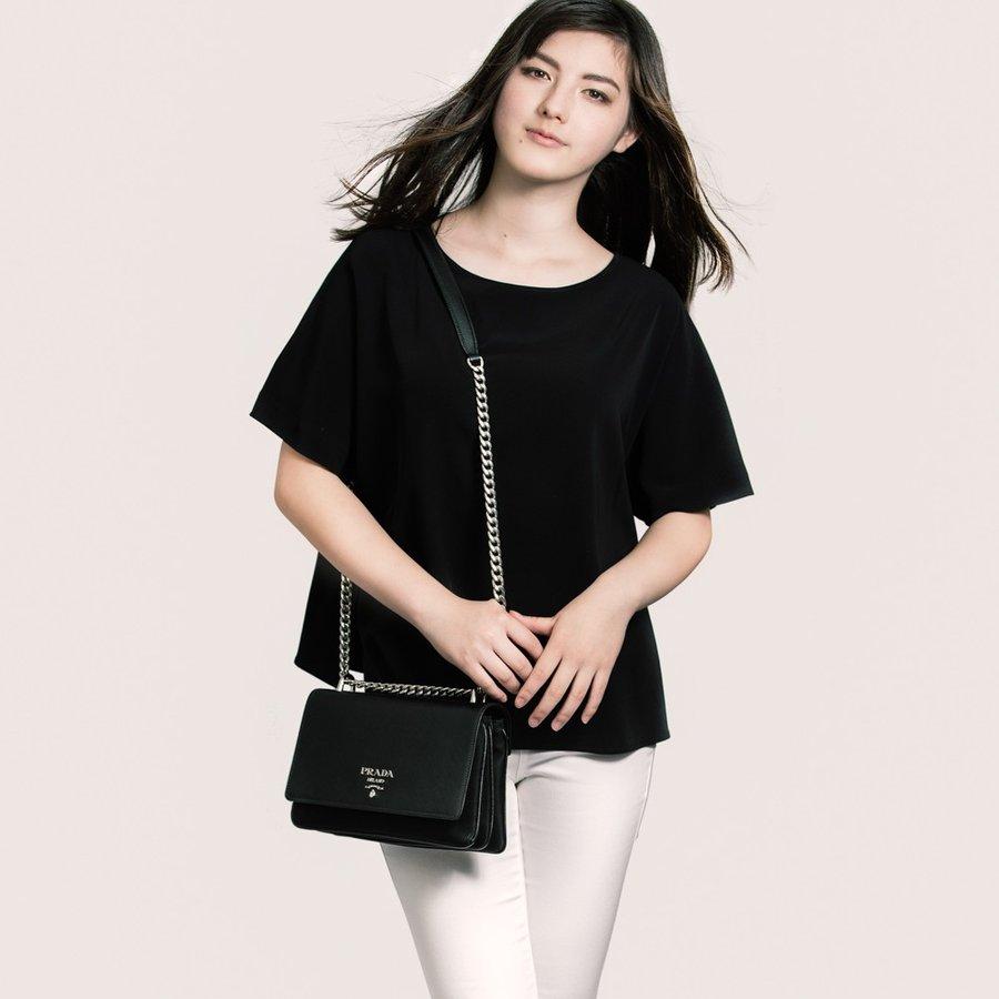 Prada Saffiano Leather Medium Clutch Black
