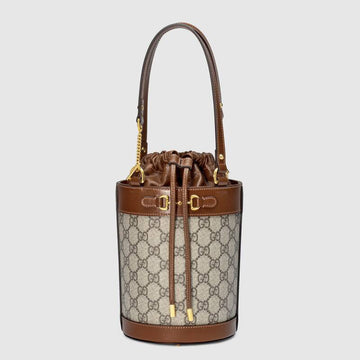 Gucci Horsebit 1955 Small Bucket Bag Brown Leather